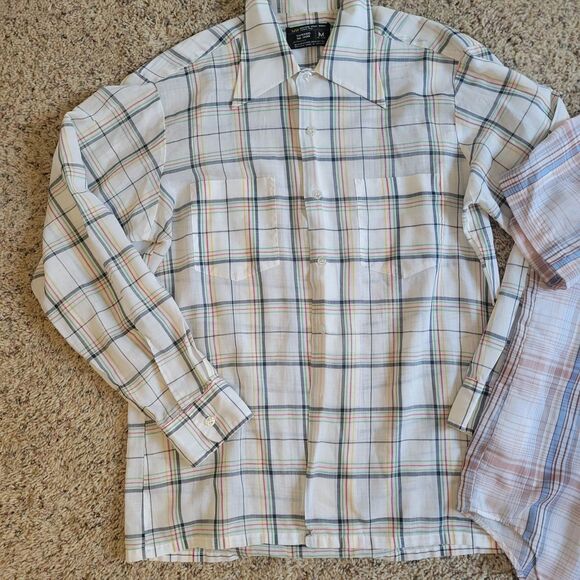 2 Vintage Mens Medium JCPenney Western Style Tops - Picture 2 of 7